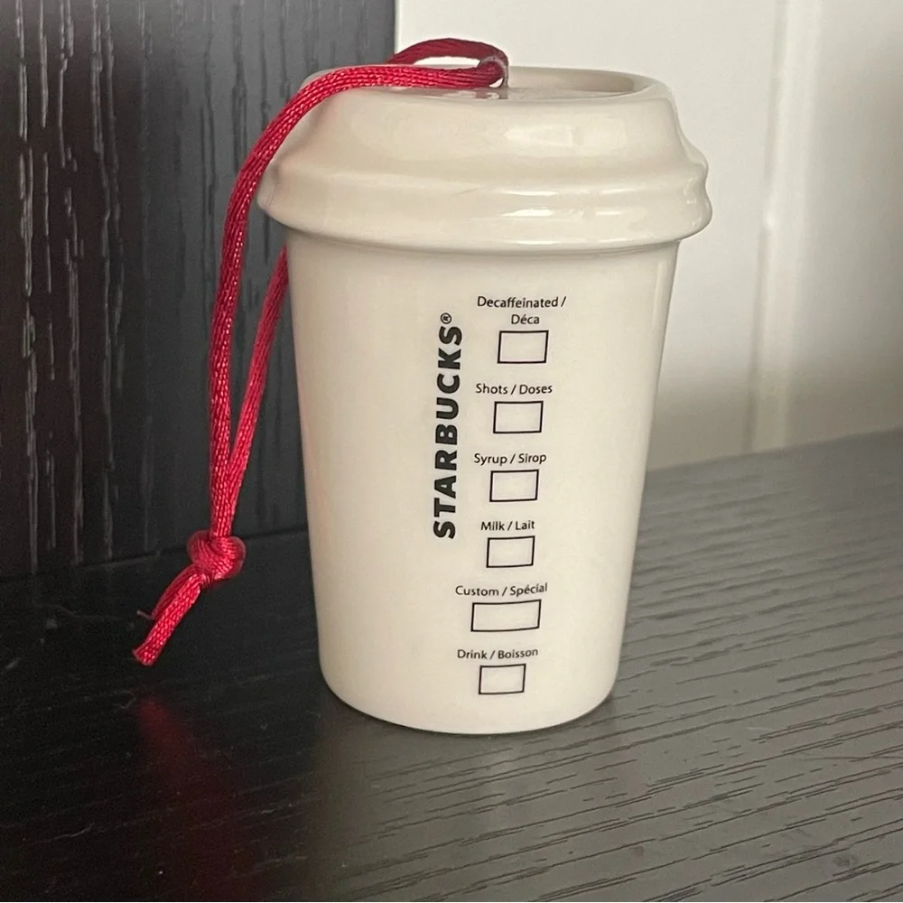 $8 SALE Starbucks 2014 Holiday Hot Drink Cup Ornament Green Mermaid Logo VTG